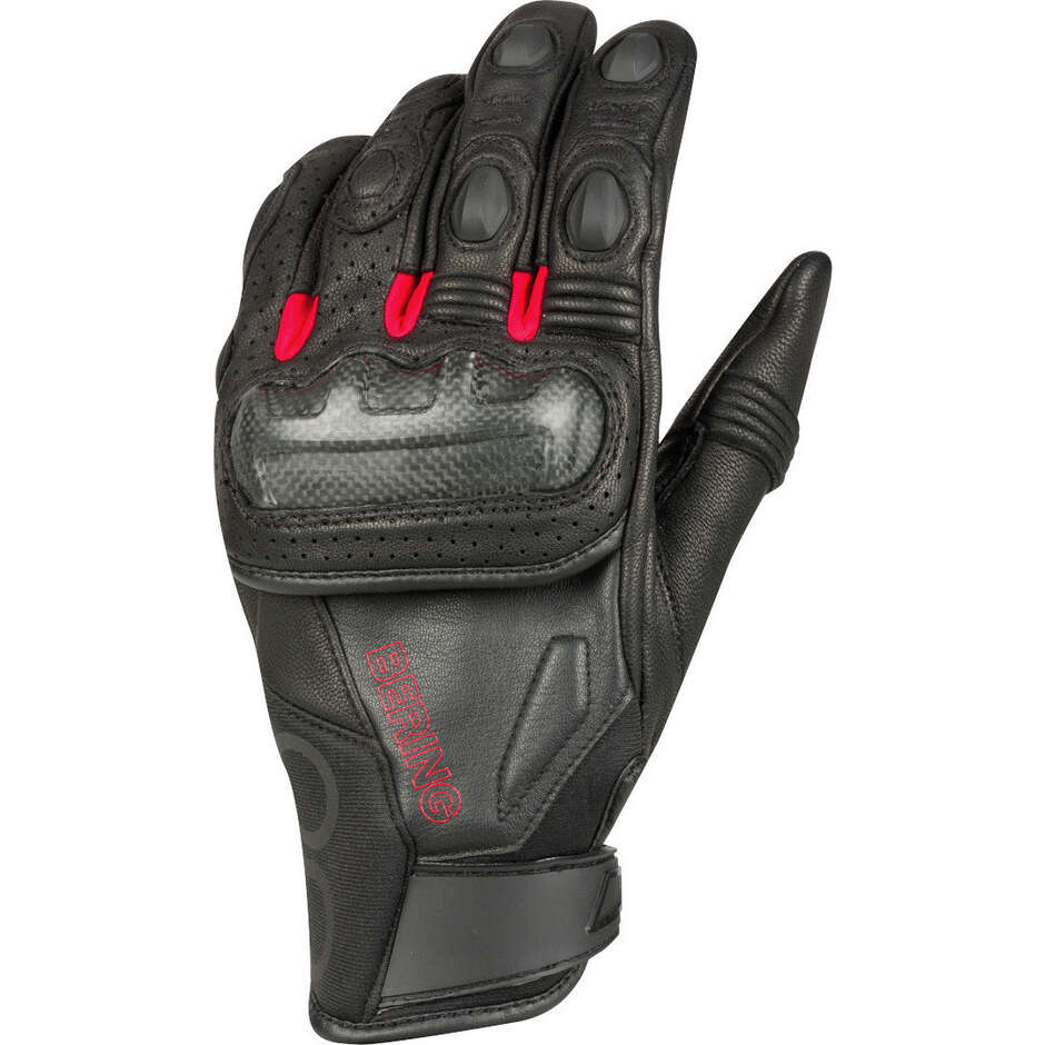Bering RADIAL Motorcycle Gloves Black Red