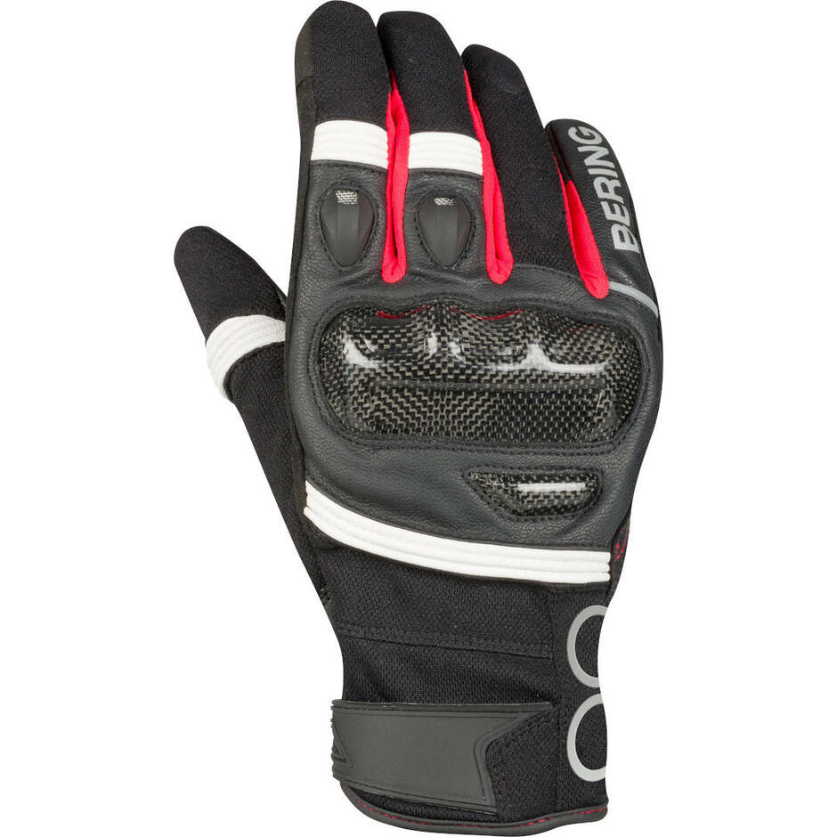 Bering RAID Motorcycle Gloves Black White Red