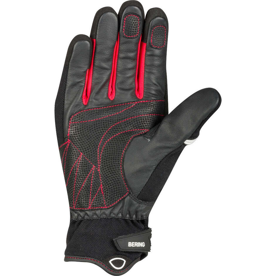 Bering RAID Motorcycle Gloves Black White Red