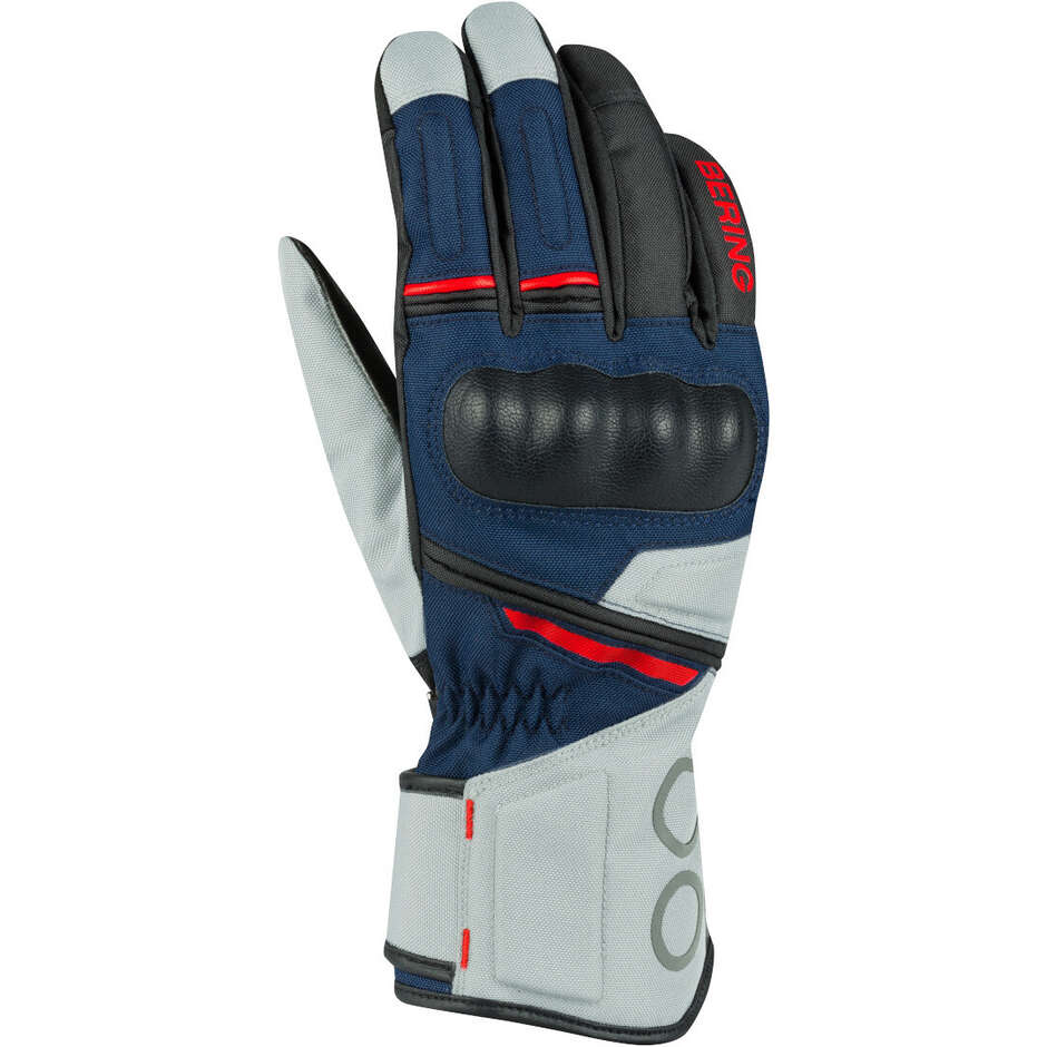 Bering SIBERIA Motorcycle Gloves Grey Blue Red