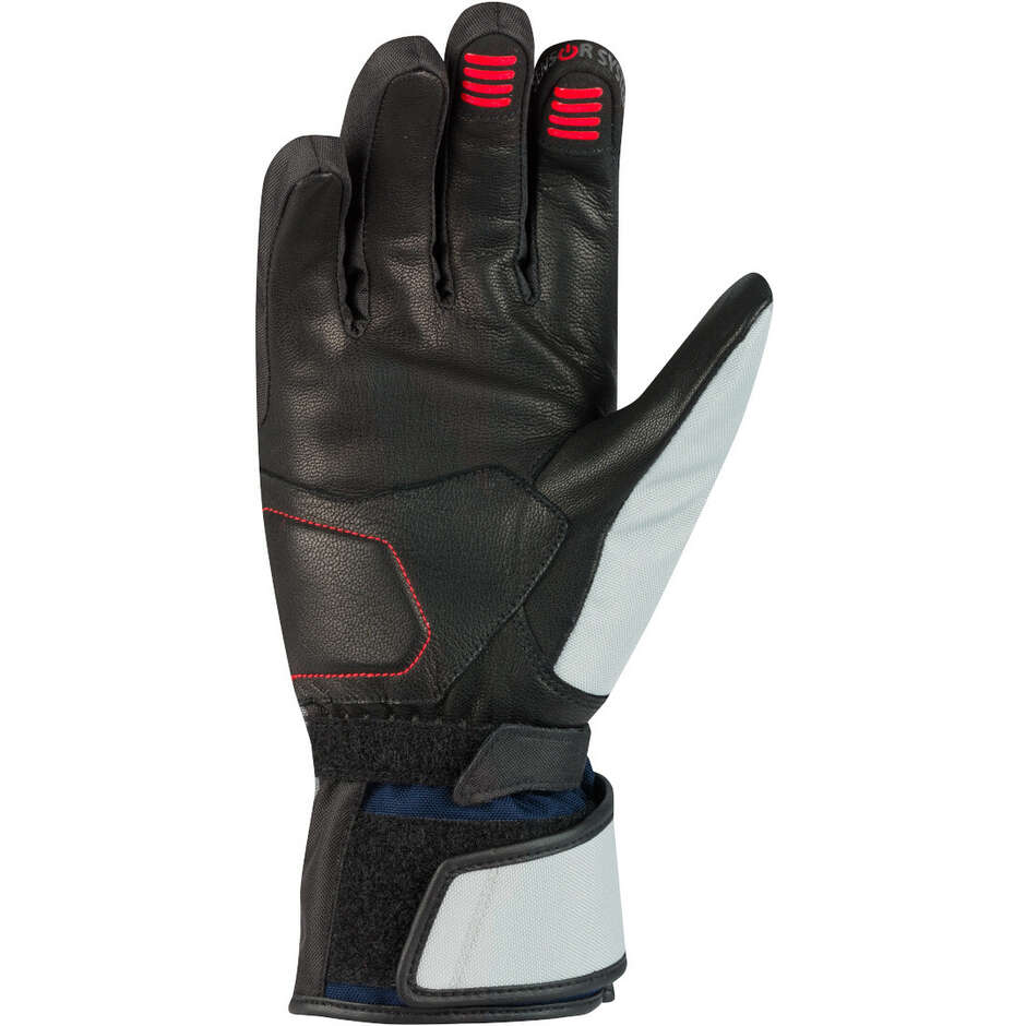 Bering SIBERIA Motorcycle Gloves Grey Blue Red