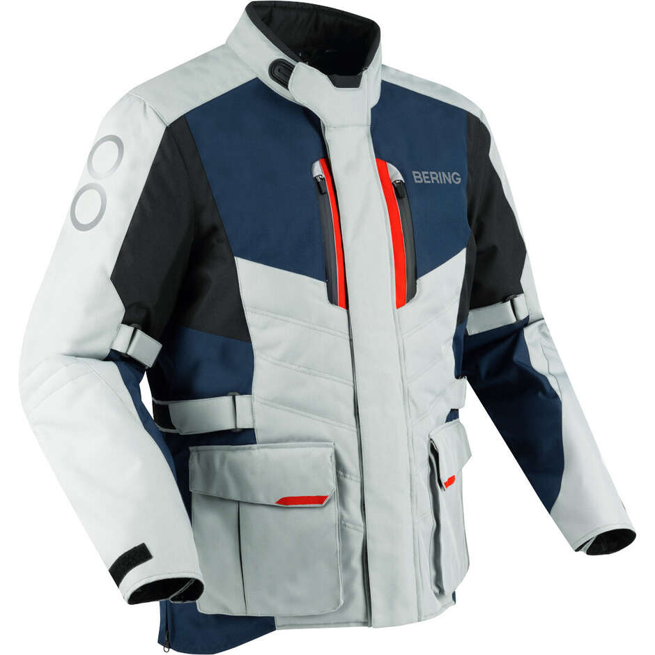 Bering SIBERIA Motorcycle Jacket Grey Blue Red
