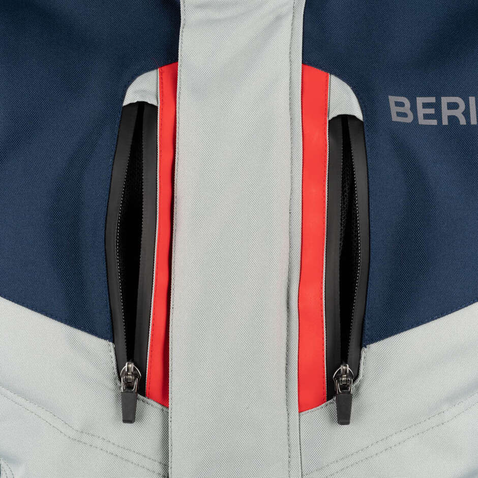 Bering SIBERIA Motorcycle Jacket Grey Blue Red