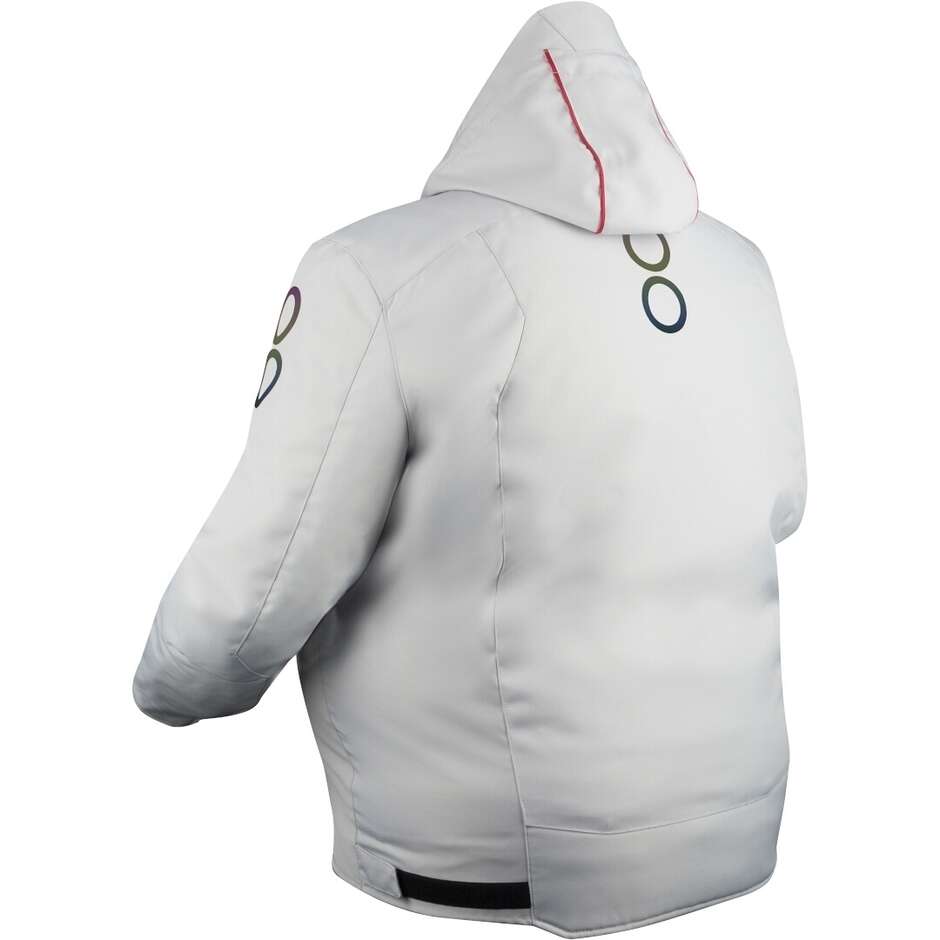 Bering WARWICK King Size Motorradjacke Hellgrau Rot