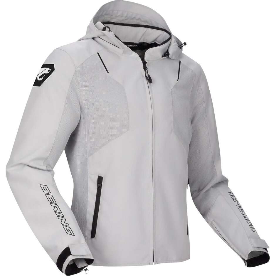 BERING WING Motorradjacke Hellgrau/Schwarz