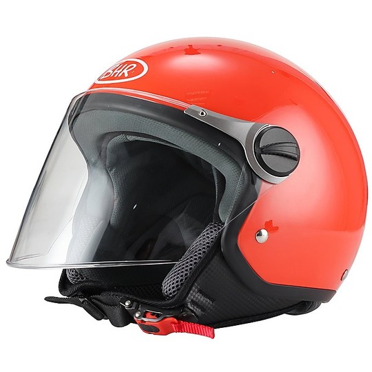 BHR 710 Moto Jet Helm mit rotem langem Visier