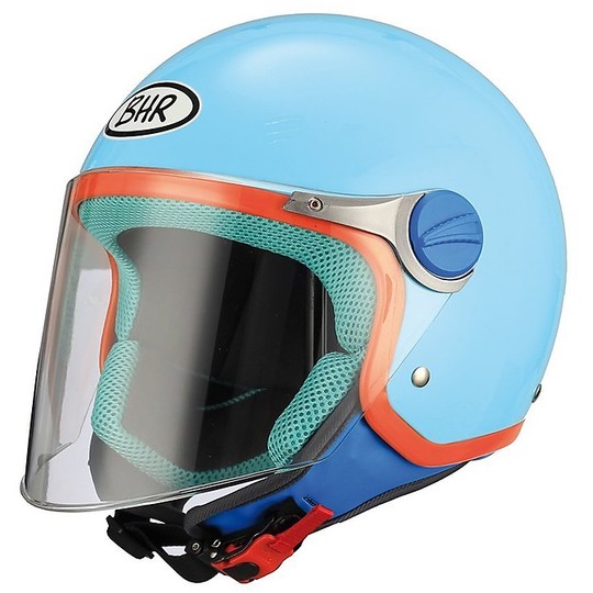 BHR 713 Child's Jet Helmet Light Blue With Visor
