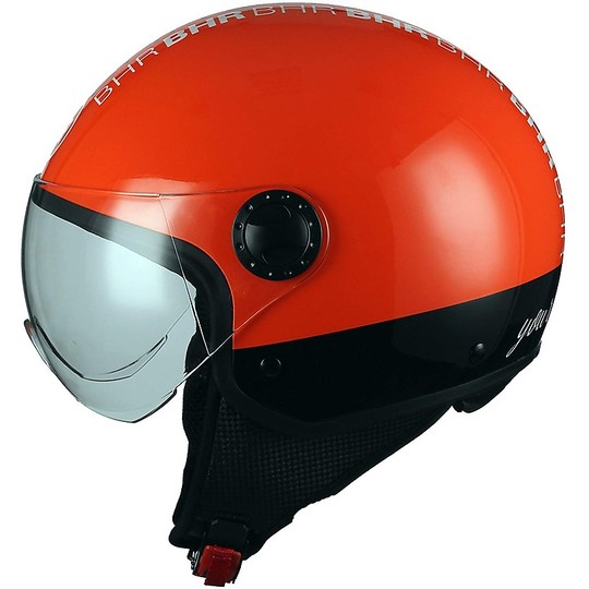 BHR 801 Orange Style Bombed Jet Moto Helmet