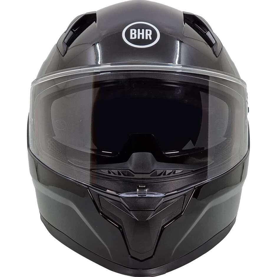 Bhr 831 Rocket Full Face Motorcycle Helmet Double Visor Metallic Black
