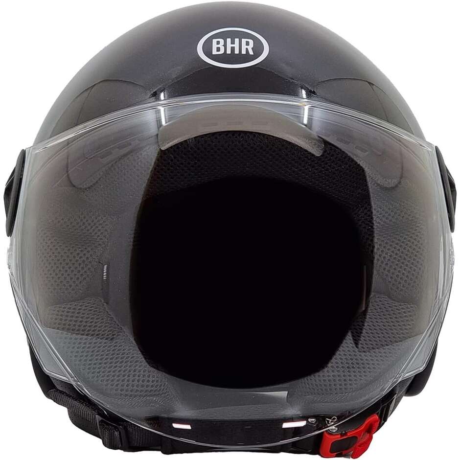 Bhr 832 Minimal Black Metallic Jet Motorcycle Helmet