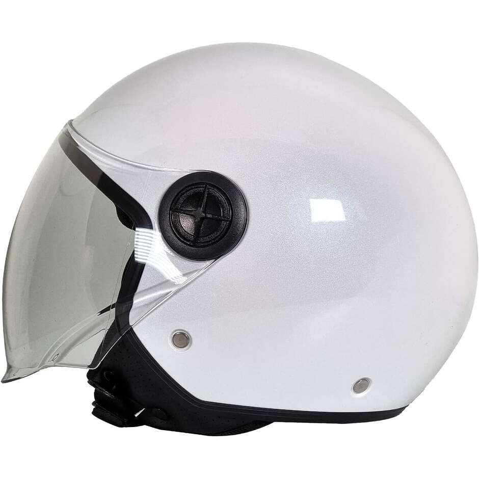 Bhr 832 Minimal Glossy White Motorcycle Jet Helmet
