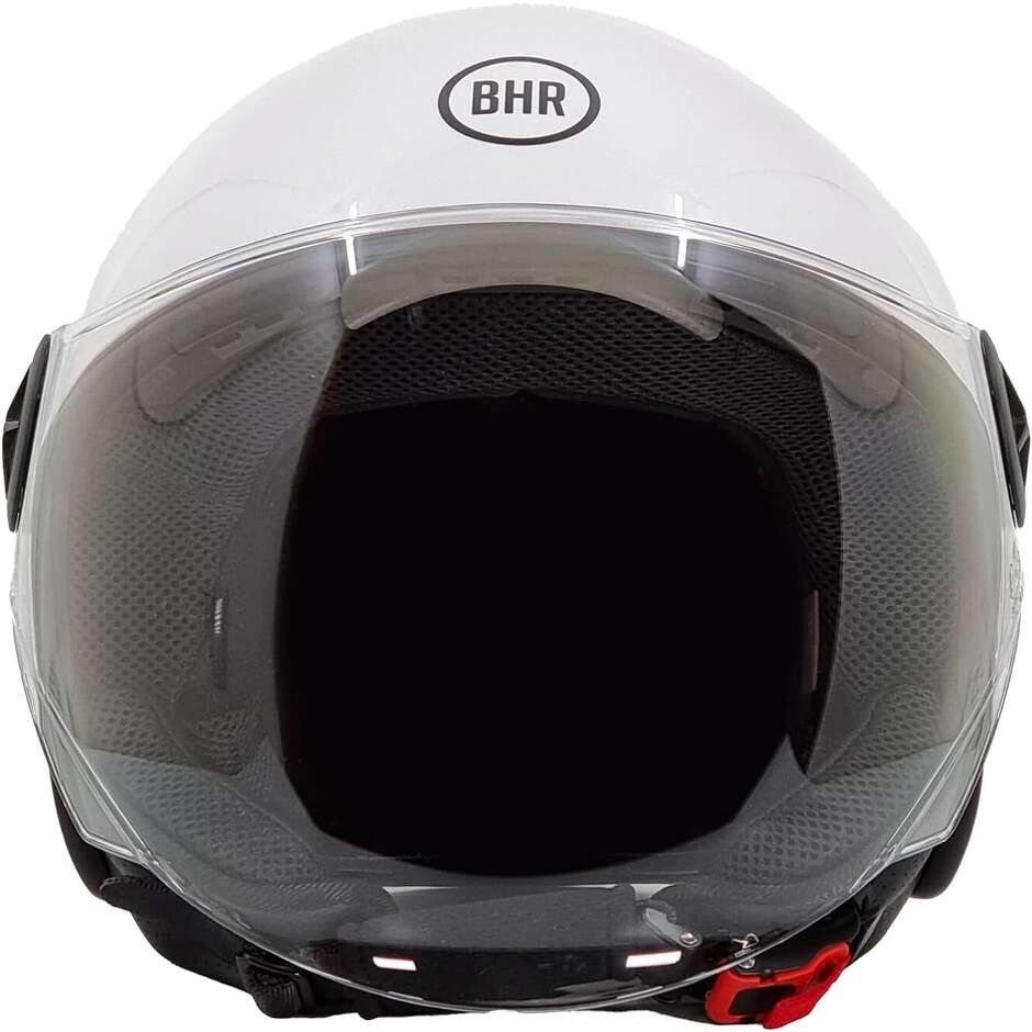 Bhr 832 Minimal Glossy White Motorcycle Jet Helmet