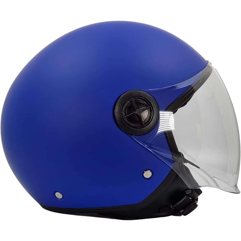 Bhr 832 Minimal Matt Blue Motorcycle Jet Helmet