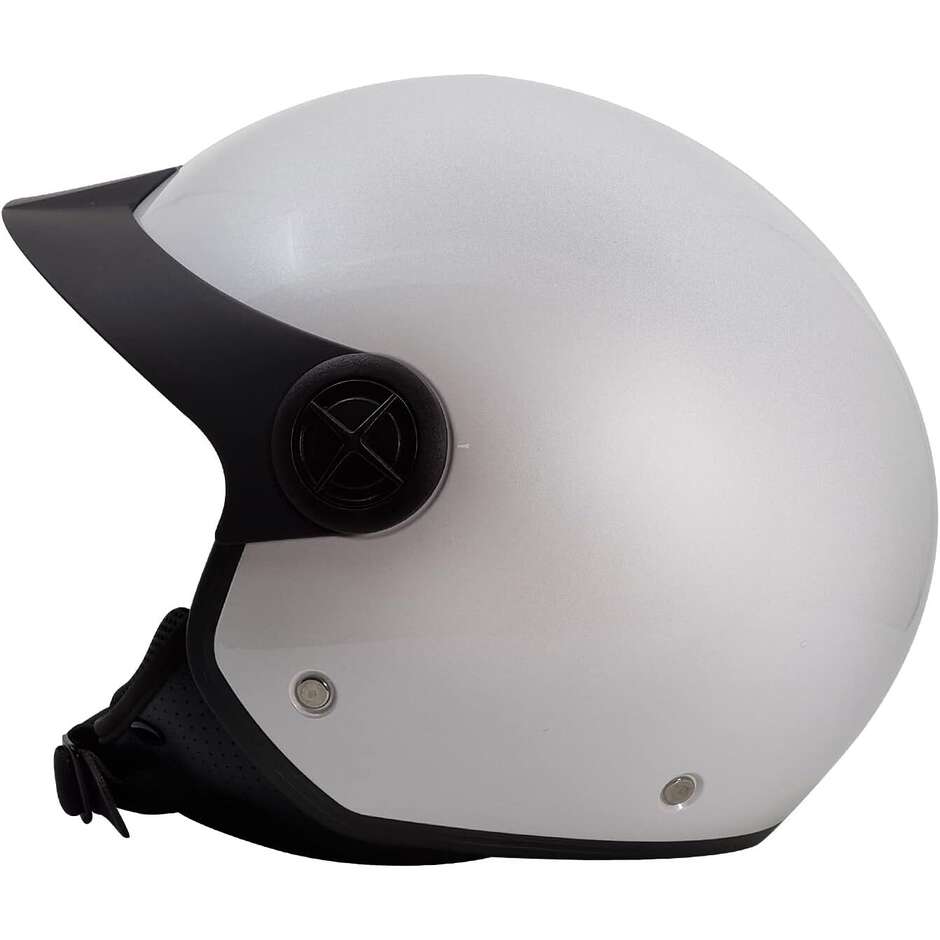 Bhr 833 Peak Glossy White Motorcycle Jet Helmet