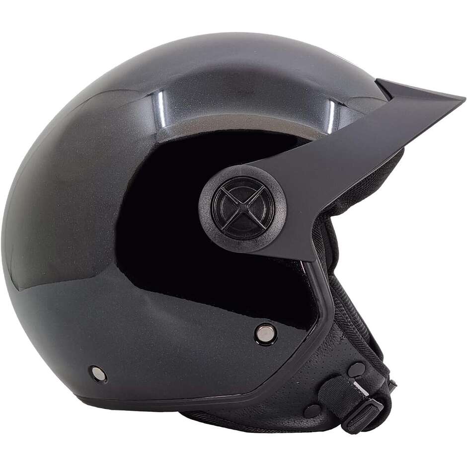 Bhr 833 Peak Motorcycle Jet Helmet Glossy Black