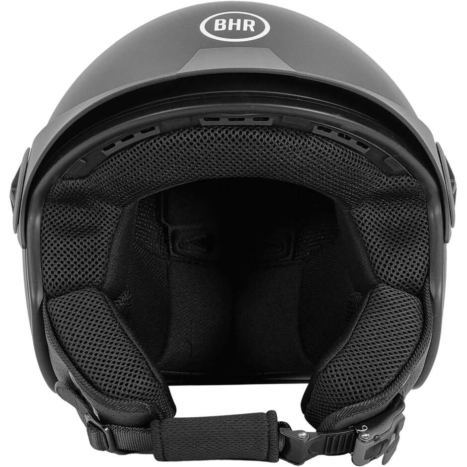 Bhr 833 Peak Motorcycle Jet Helmet Glossy Black