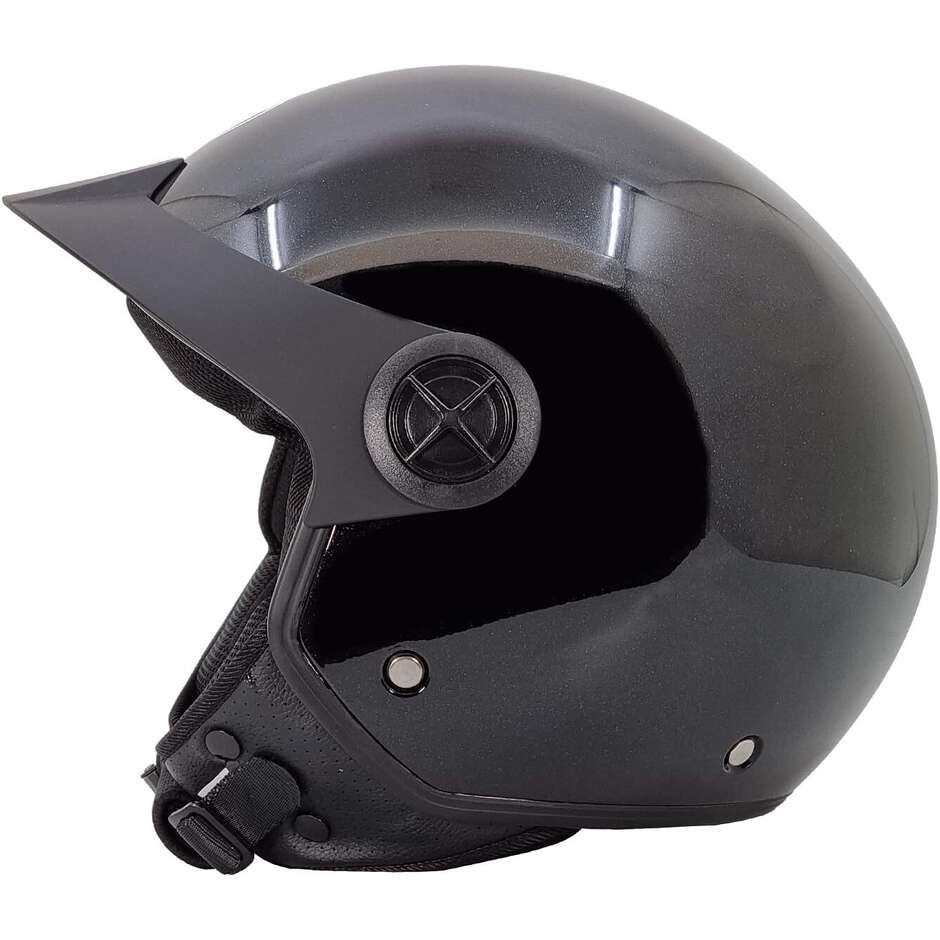 ATO Moto Classic Jethelm Schwarz - Leichter Motorradhelm Mit ECE 22-05 Zulassung