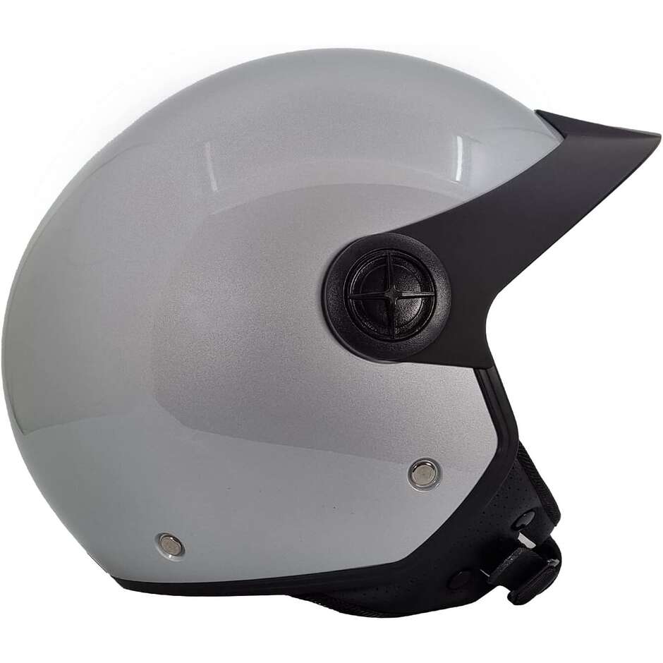 Bhr 833 Peak Silver Motorcycle Jet Helmet