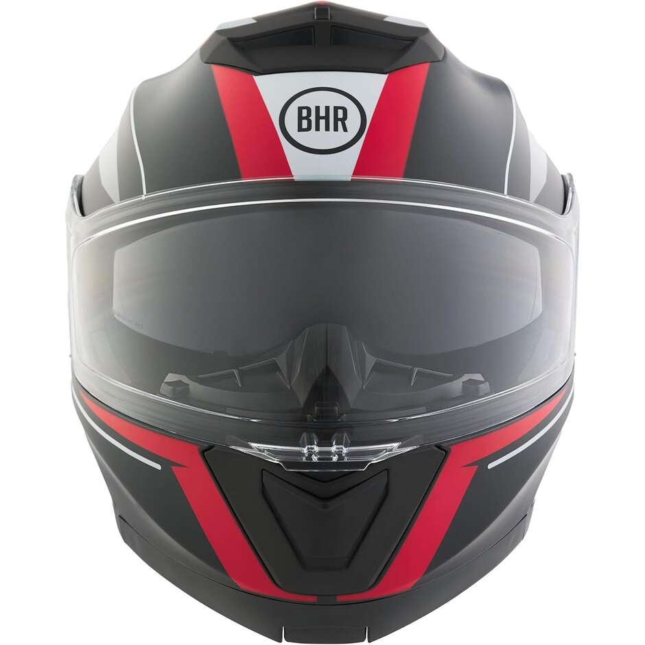 BHR 836 Flip Up COOL Modular Motorcycle Helmet Black Red White
