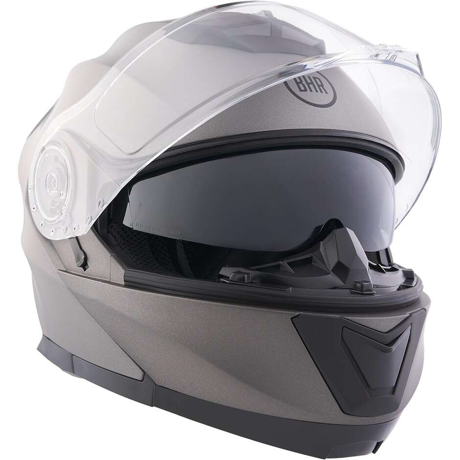 BHR 836 Flip Up Matt Titanium Modular Motorcycle Helmet