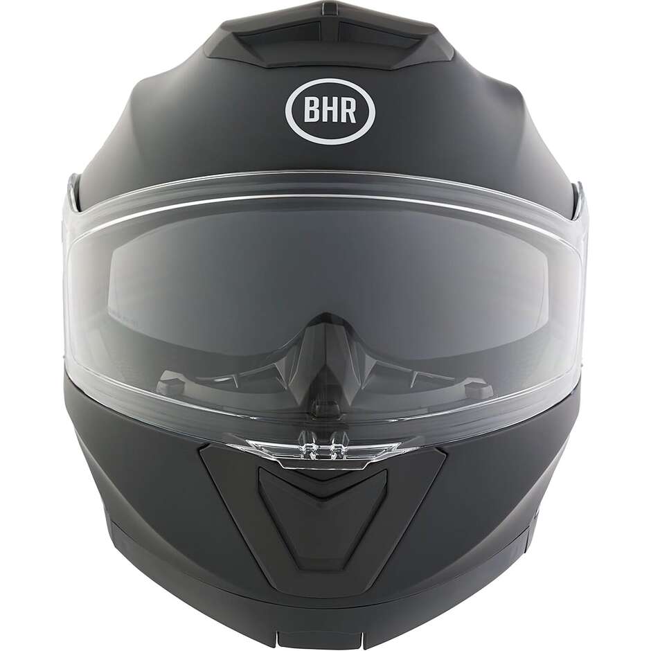 BHR 836 Flip Up Modular Motorcycle Helmet White Black Matt