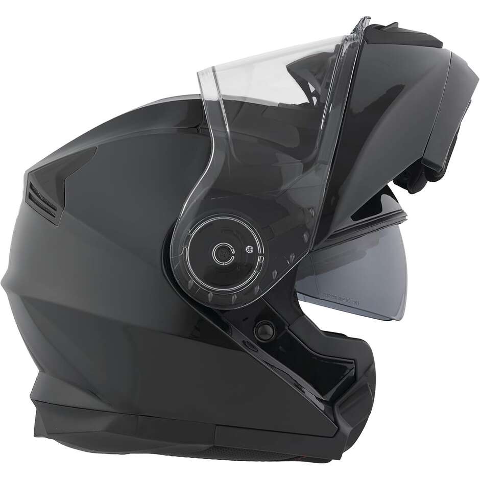 BHR 836 Flip Up Modular Motorcycle Helmet White Black Metallic
