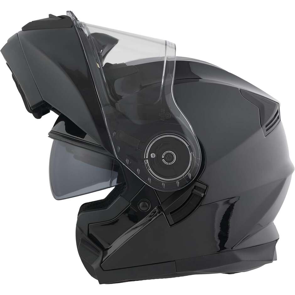BHR 836 Flip Up Modular Motorcycle Helmet White Black Metallic