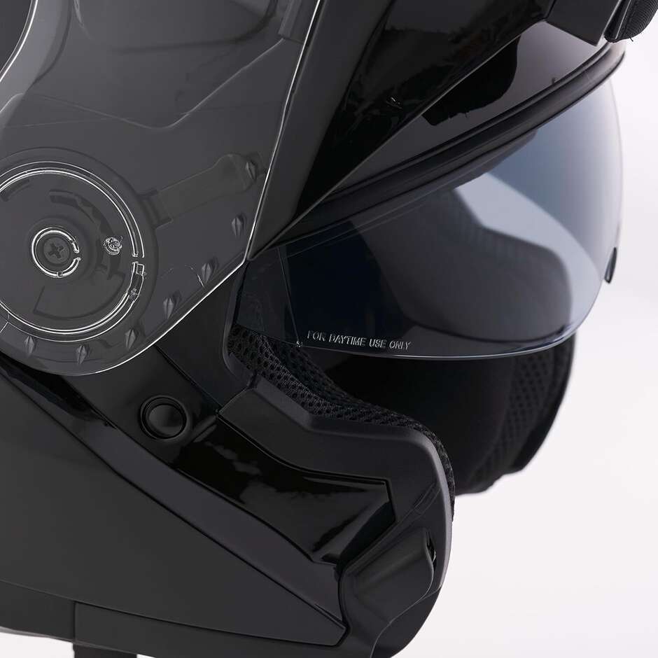 BHR 836 Flip Up Modular Motorcycle Helmet White Black Metallic