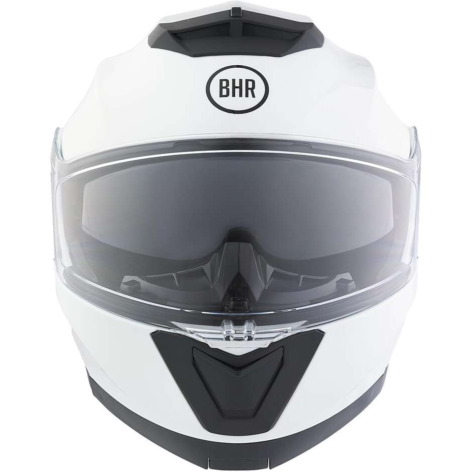 BHR 836 Flip Up White Modular Motorcycle Helmet