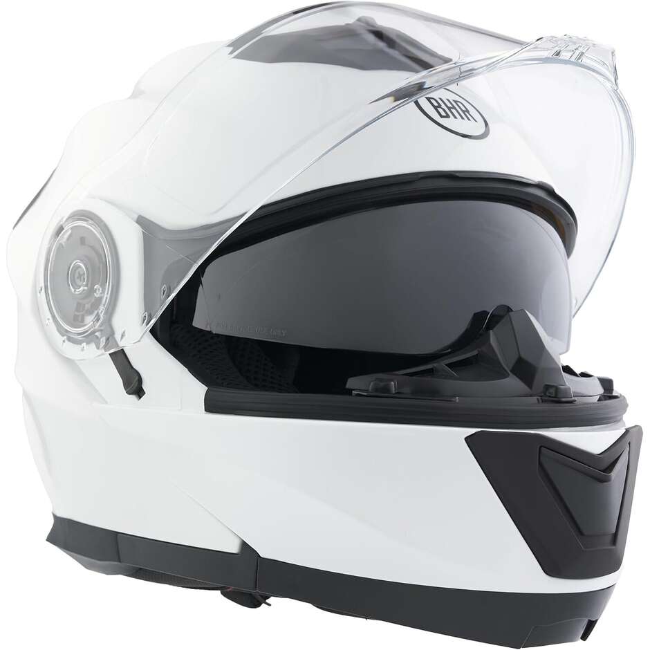 BHR 836 Flip Up White Modular Motorcycle Helmet