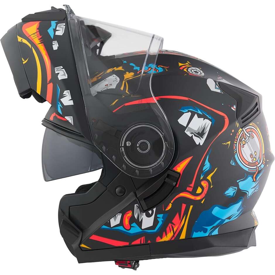 BHR 836 Flip Up ZOMBIE Modular Motorcycle Helmet Black