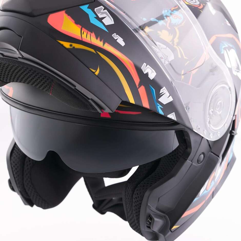 BHR 836 Flip Up ZOMBIE Modular Motorcycle Helmet Black