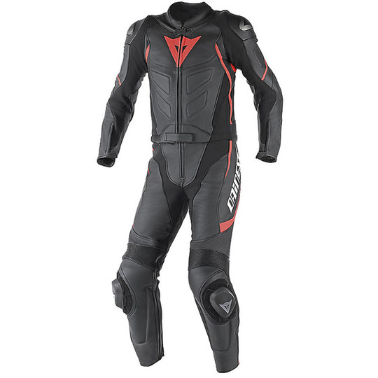Biker suit Divisible Leather Dainese Avro D1 Black Red