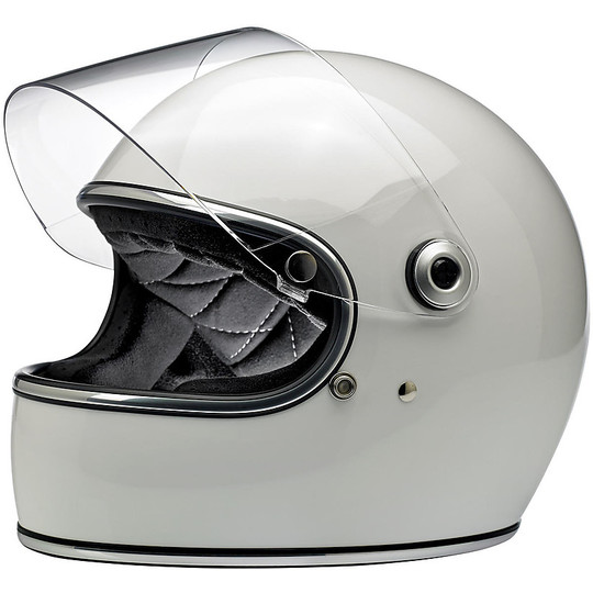 Biltwell Integral Motorcycle Helmet Model Gringo S With Glossy White Visor