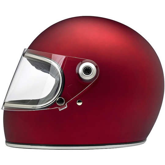 Biltwell Integral Motorcycle Helmet Model Gringo S With Opaque Red Visor