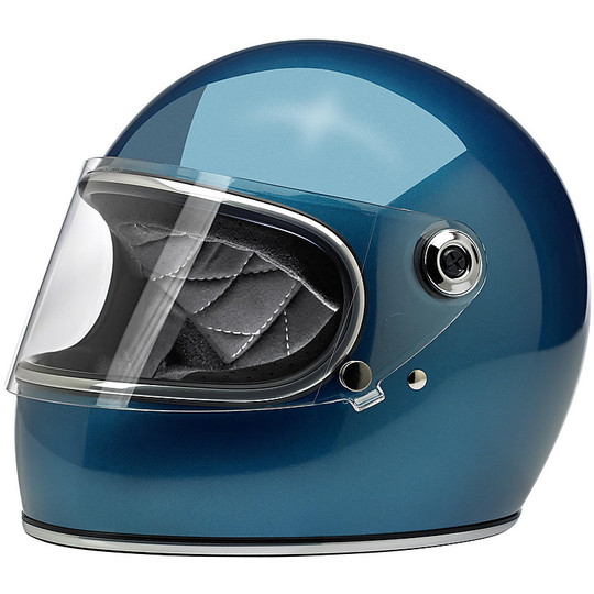 Biltwell Integral Motorcycle Helmet Model Gringo S With Pacific Blue Visor