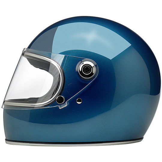 Biltwell Integral Motorcycle Helmet Model Gringo S With Pacific Blue Visor