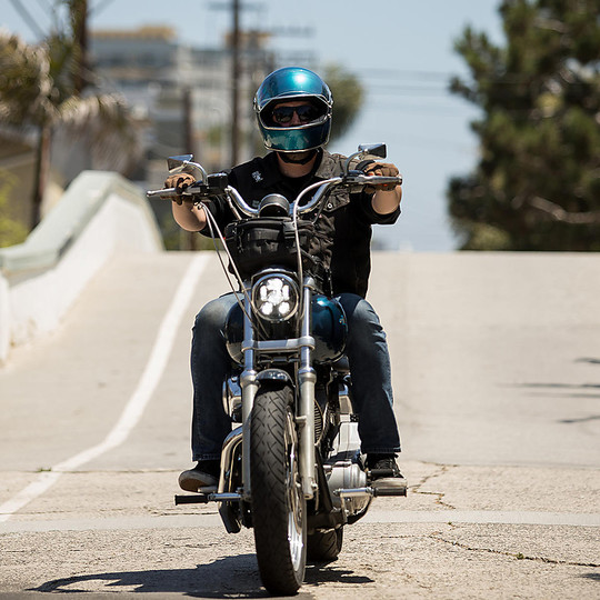 Biltwell Integral Motorcycle Helmet Model Gringo S With Pacific Blue Visor