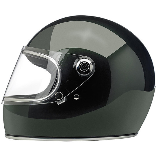 Biltwell Integral Motorcycle Helmet Model Gringo S With Storm Gray Shiny Visor