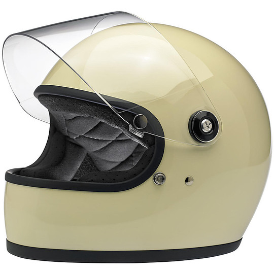 Biltwell Integral Motorcycle Helmet Model Gringo S With Vintage White Visor