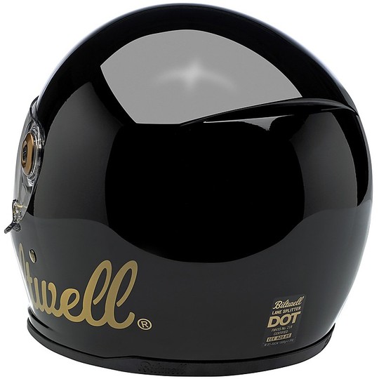 Biltwell Integral Motorcycle Helmet Model Lane Splitter Factory Glossy Black Gold