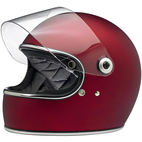 Biltwell Integral-Motorradhelm Modell Gringo S mit undurchsichtigem rotem Schirm