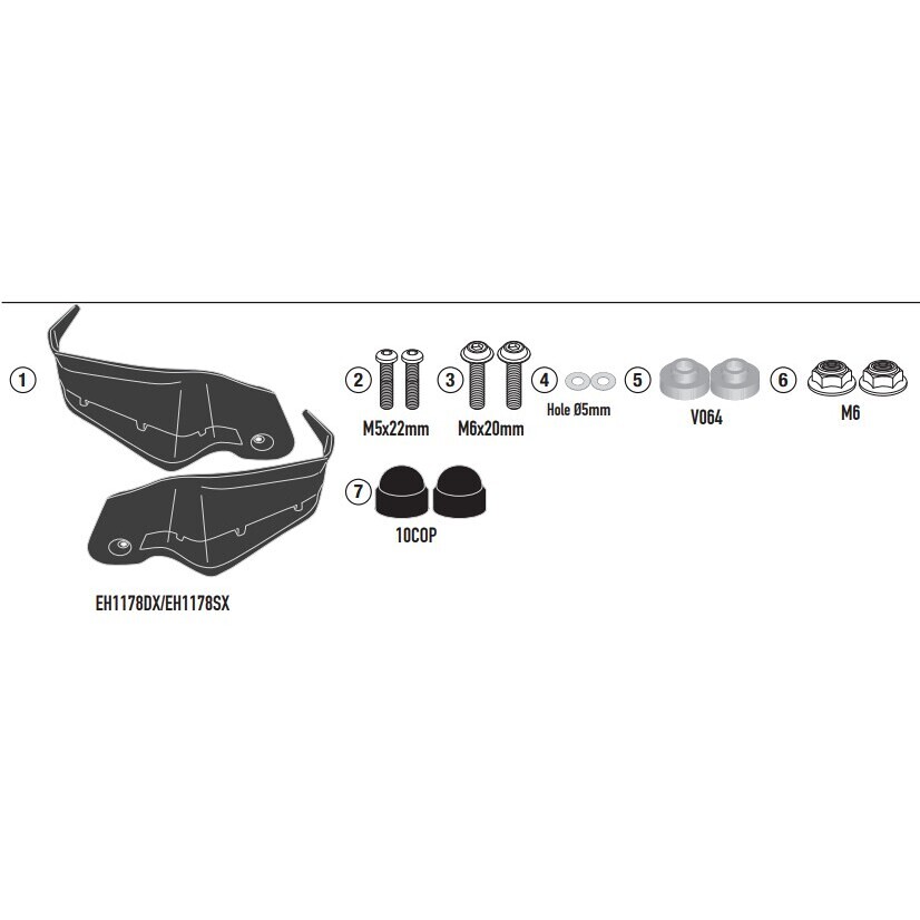 Black ABS extension for original GIVI EH1178 handguards For HONDA X-ADV 750 (21-26); CRF1100L Africa Twin / Adventure Sports (20-26)