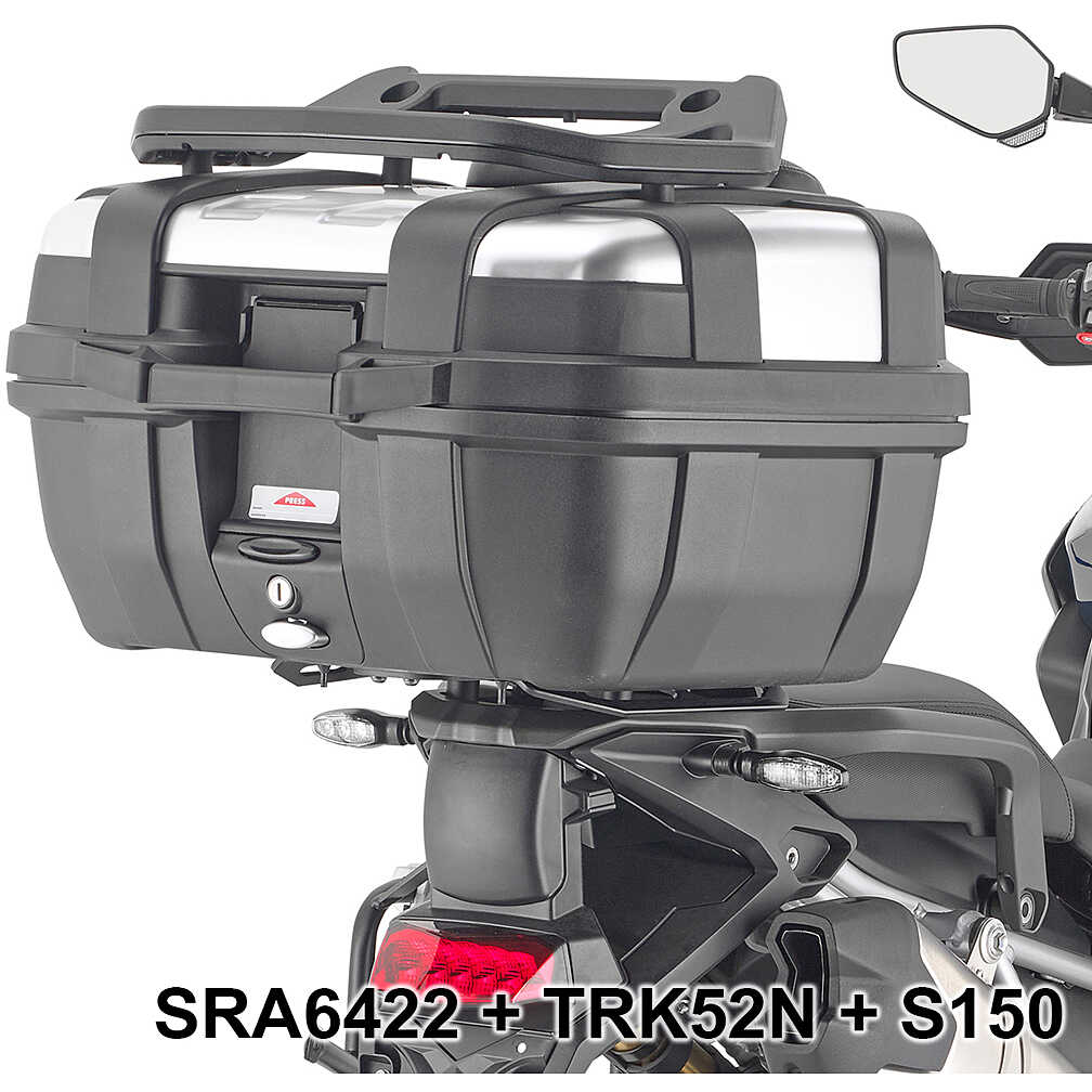 Black aluminum rear rack for Givi SRA6422 Monokey top case For TRIUMPH ...