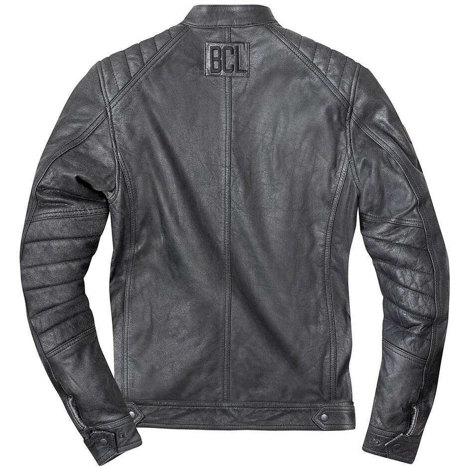 Black Cafe London LJ171325 Vintage Leather Motorcycle Jacket with Removable