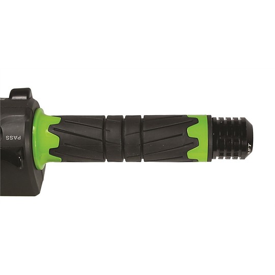 Black Chaft Bridge Motorcycle Grips With Green Plastic Ring