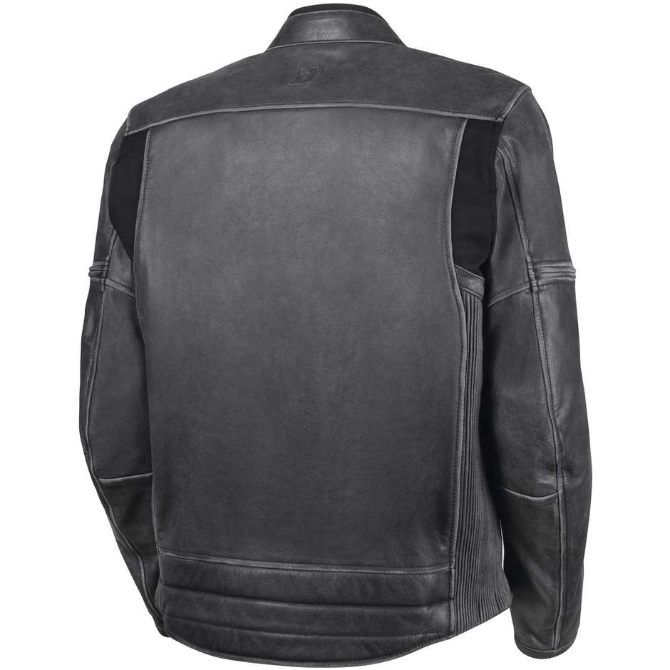 Black Hevik Mustang Buffalo Leather Motorcycle Jacket