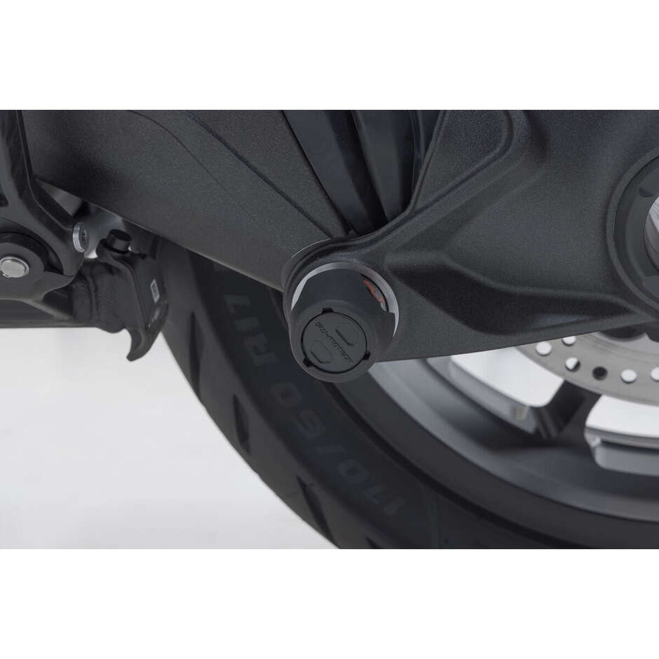 Black Rear Axle Protection Slider Kit Sw-Motech STP.07.176.10002/B For BMW Models with Single-Sided Rear Swingarm