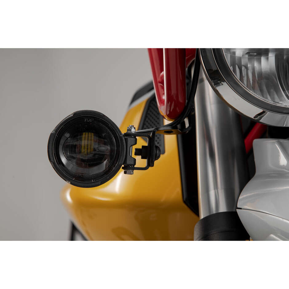 Black Sw-Motech NSW.17.925.10000/B Headlight Mount for Moto Guzzi V85 TT (19-23)