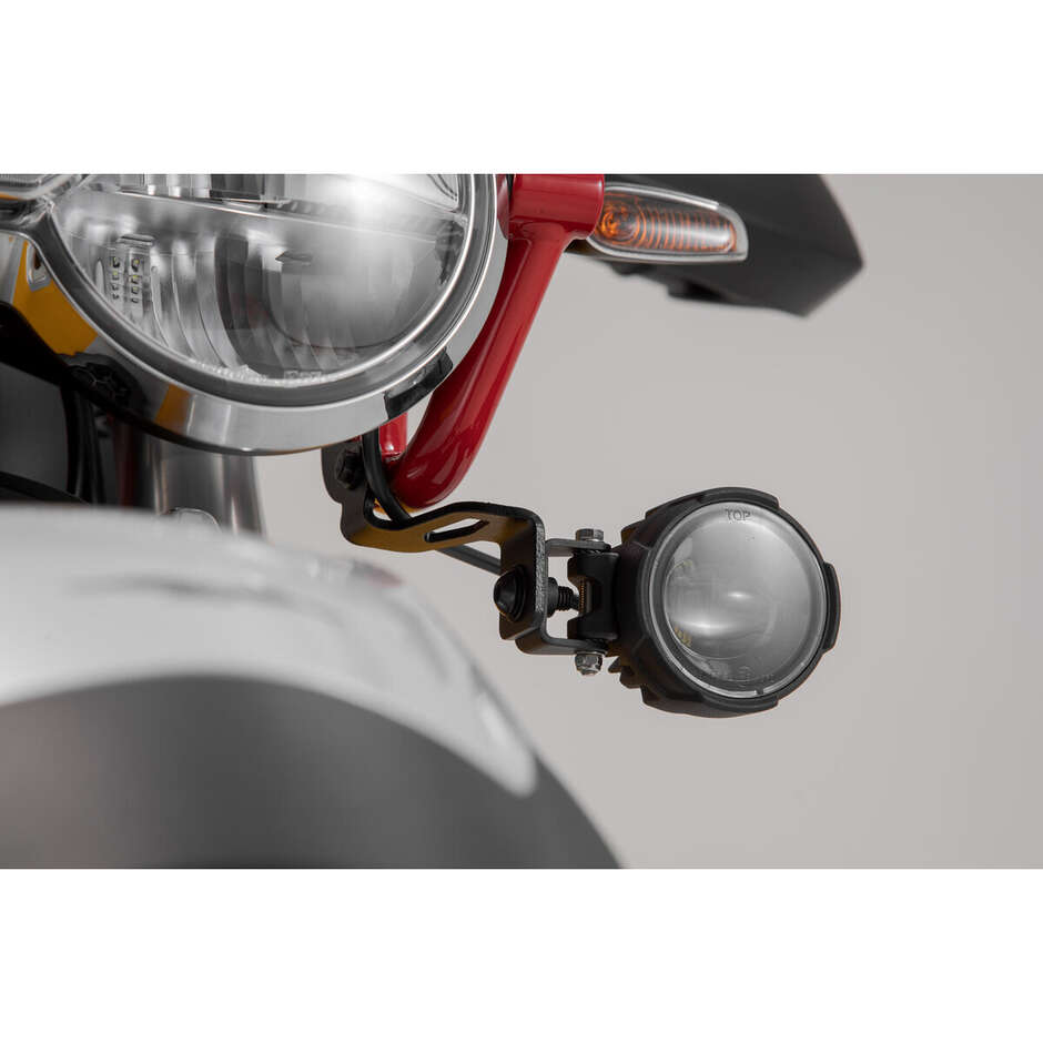 Black Sw-Motech NSW.17.925.10000/B Headlight Mount for Moto Guzzi V85 TT (19-23)